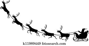 weihnachtsmann, reiten, auf, a, rentier schlitten weihnachtsmann, reiten, auf, a, rentier schlitten