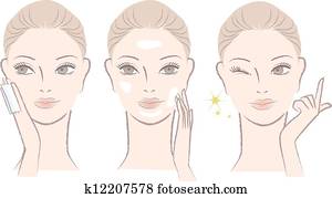 woman applying skincare lotion woman applying skincare lotion