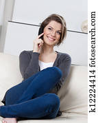 Woman speaks on the phone