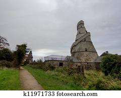 wunderbar, scheune, turm, in, irland
