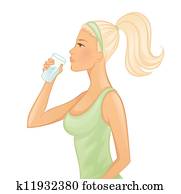 Young woman drinking water Young woman drinking water