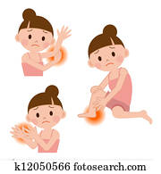 young woman with skin irritation young woman with skin irritation