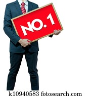 zakenmens, vasthouden, black, plank, winnaar, nummer 1