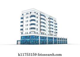 úřadovna building, 3, ilustrace