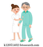 אמון, לעזור, an, איש מזדקן