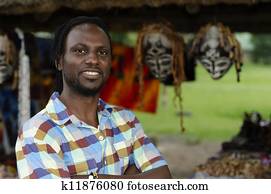 אפריקני, חפץ נדיר, מוכר, מוכר, לפני, אתני, מסכות