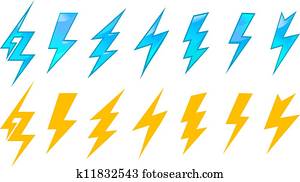 ברק, איקונים, ו, סמלים