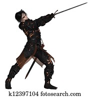 חושך, לוחם, עם, חרב, -, 1