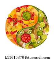 ינג של ין, של, פירות וירקות