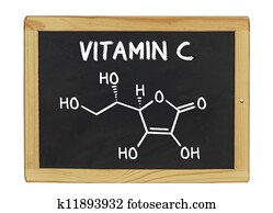 כימיקל, נוסחה, של, ויטמין *c*, ב, a, לוח