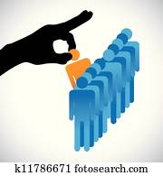 מושג, דוגמה, של, לבחור, ה, הכי טוב, employee., ה, גרפי, מראה, חברה, ה.ר., הצג, על ידי, העבר, צללית, לעשות, a, בררה, של, a, בן אדם, עם, זכות, מומחיויות, ל, ה, עבודה, בין, הרבה, אחר, מועמדים