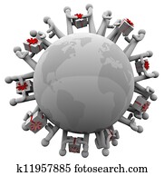 מתנה נותנת, מסביב, עולם, מתנות, קופסות