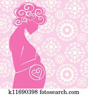 צללית, של, אישה בהריון