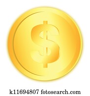 ドル記号, 中に, 金コイン