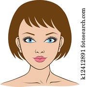 婦女 面孔, 為, 礦泉, 健康, 美麗