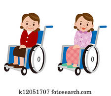 肖像画, の, 年長の 女性, 中に, wheelch