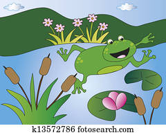 カエル 池 イラスト 379 カエル 池 画像 Fotosearch