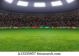 サッカーフットボール フィールド 競技場 草 イラスト K Fotosearch