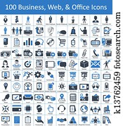 100 Business, Web, and Office Icons