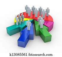 3d, business, fusionner, concept