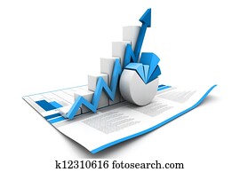 3d business growth graph