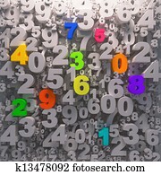 3D digits background - color 0-9 3D digits background - color 0-9