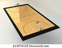 3d Illustration of Basketball Court 3d Illustration of Basketball Court