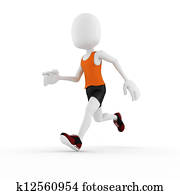 3d man athlete competition, on white background 3d man athlete competition, on white background