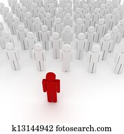 3d man crowd business organization