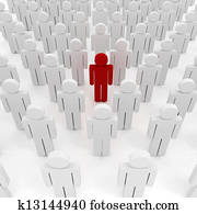 3d man crowd business organization
