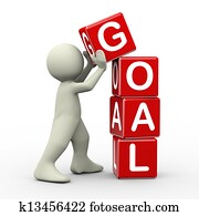 3d man placing goal cubes 3d man placing goal cubes