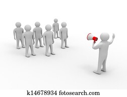 3d man with megaphone