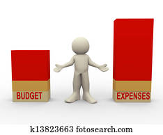 3d, mann, budget, aufwendungen, vergleich