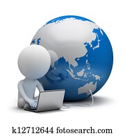 3d, pequeno, pessoas, -, comunicação global