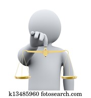 3d, person, und, goldenes, skala