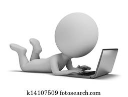 3d small people - game on a laptop 3d small people - game on a laptop