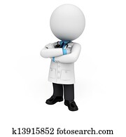 3d white people as doctor