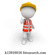 3d white people as road worker 3d white people as road worker