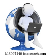 3D white people. call center globalization 3D white people. call center globalization