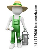 3D white people. Gardener 3D white people. Gardener