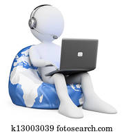 3D white people. Internet browsing 3D white people. Internet browsing