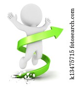 3d white people success arrow 3d white people success arrow
