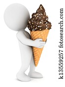 3d white people with an ice cream 3d white people with an ice cream