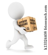 3d, לבן, אנשים, מבטא, משלוח