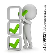 3d, קטן, אנשים, -, התקנה, של, בדוק, ציונים