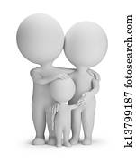 3d, קטן, אנשים, -, משפחה צעירה