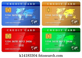 4 color credit or debit card design template