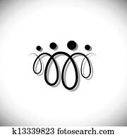 4의 가족, 사람, 요약, symbols(icons), 을 사용하여, 선, 고리