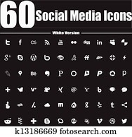 60 Social Media Icons White Version 60 Social Media Icons White Version