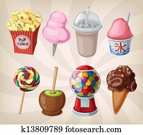 A collection of fair drinks and swe A collection of fair drinks and swe
